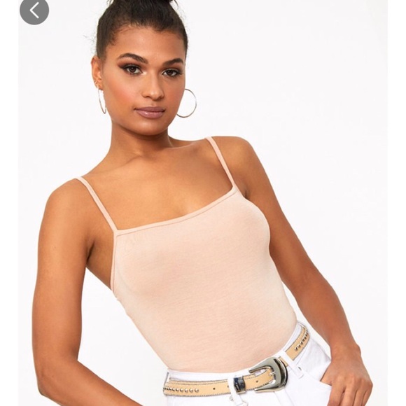 Nude Basic Square Neck Thong Bodysuit - Picture 2 of 5